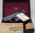 COLT 1908 25 CARVED IVORY FACTORY PRESENTATION BOX