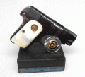 COLT 1908 25 BLUE WITH PEARLS & BOX