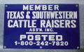 TEXAS CATTLEMAN'S PORCELAIN SIGN