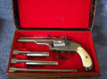 MERWIN HULBERT LEATHER CASED FOUR BARREL SET